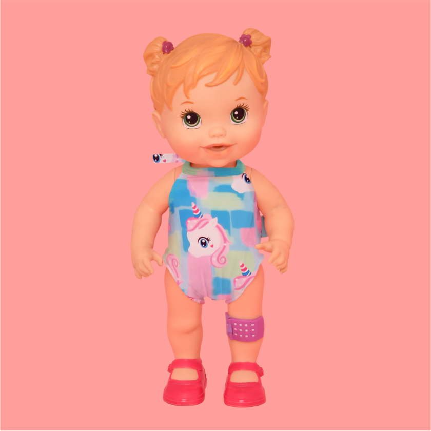 Acessório Magah Infantil Mini Fato de Banho para Boneca Unicórnio