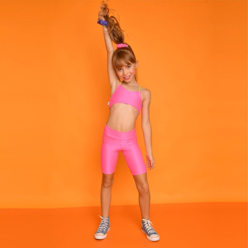 Lih Pink Ribbed Shorts